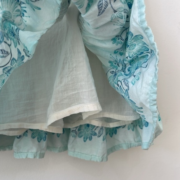 Boho Dress Blue and White Floral Bohemian Babydoll Fit Puff Sleeve Size Small - Picture 6 of 9